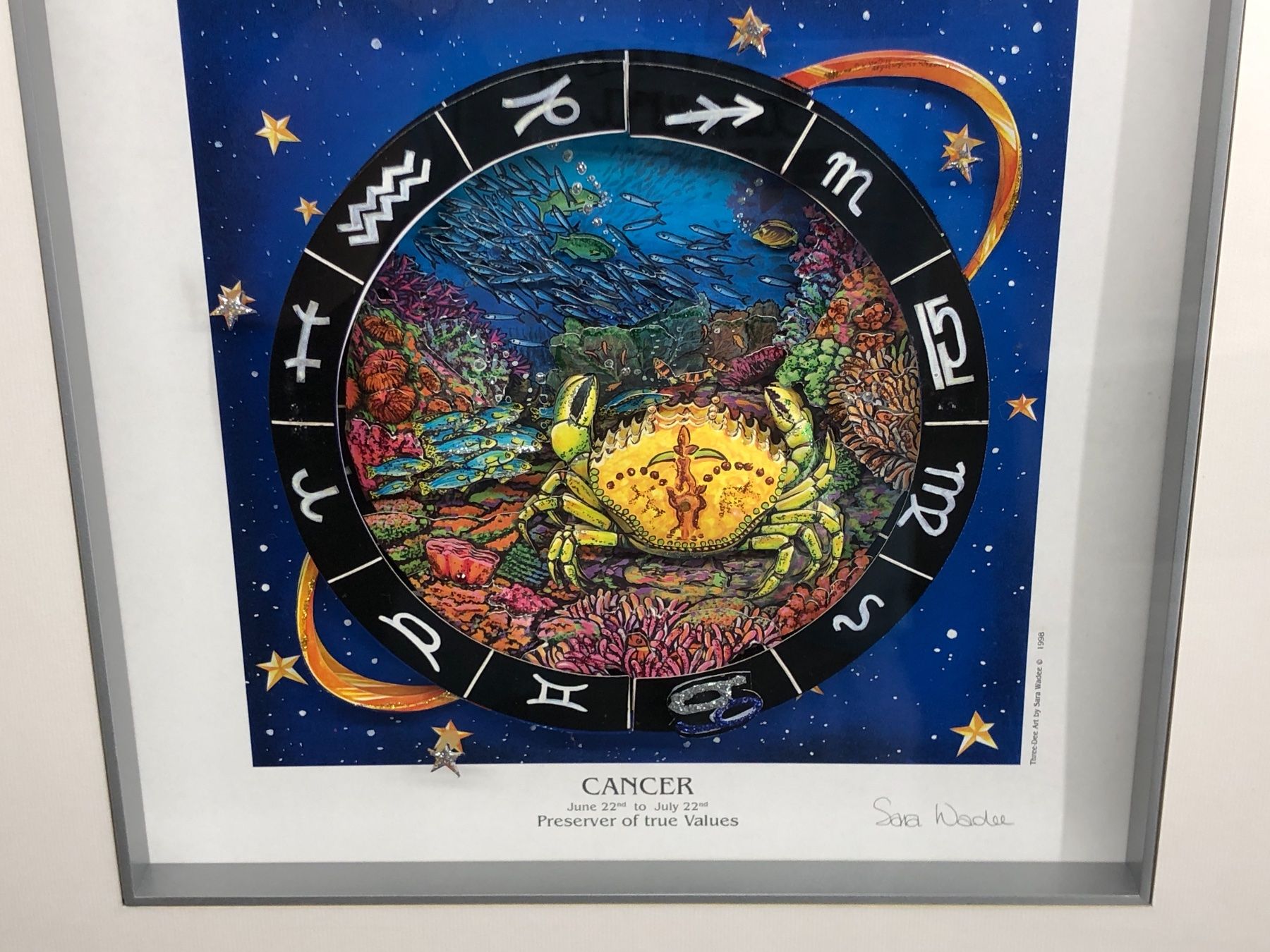 Dipinti: 3D Bild / Sternzeichen Krebs / 40x40cm - Silber – Nuovo e nell'imballaggio originale da Bergdietikon venduto da Garak 3