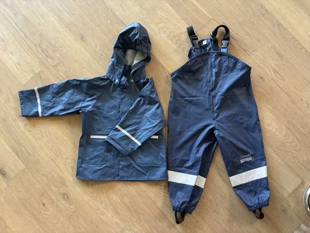 Regenhose und Jacke blau - Grösse 86