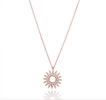 Kette 925 roségold Zirkonia Sonne Stern layer fein 40+5cm