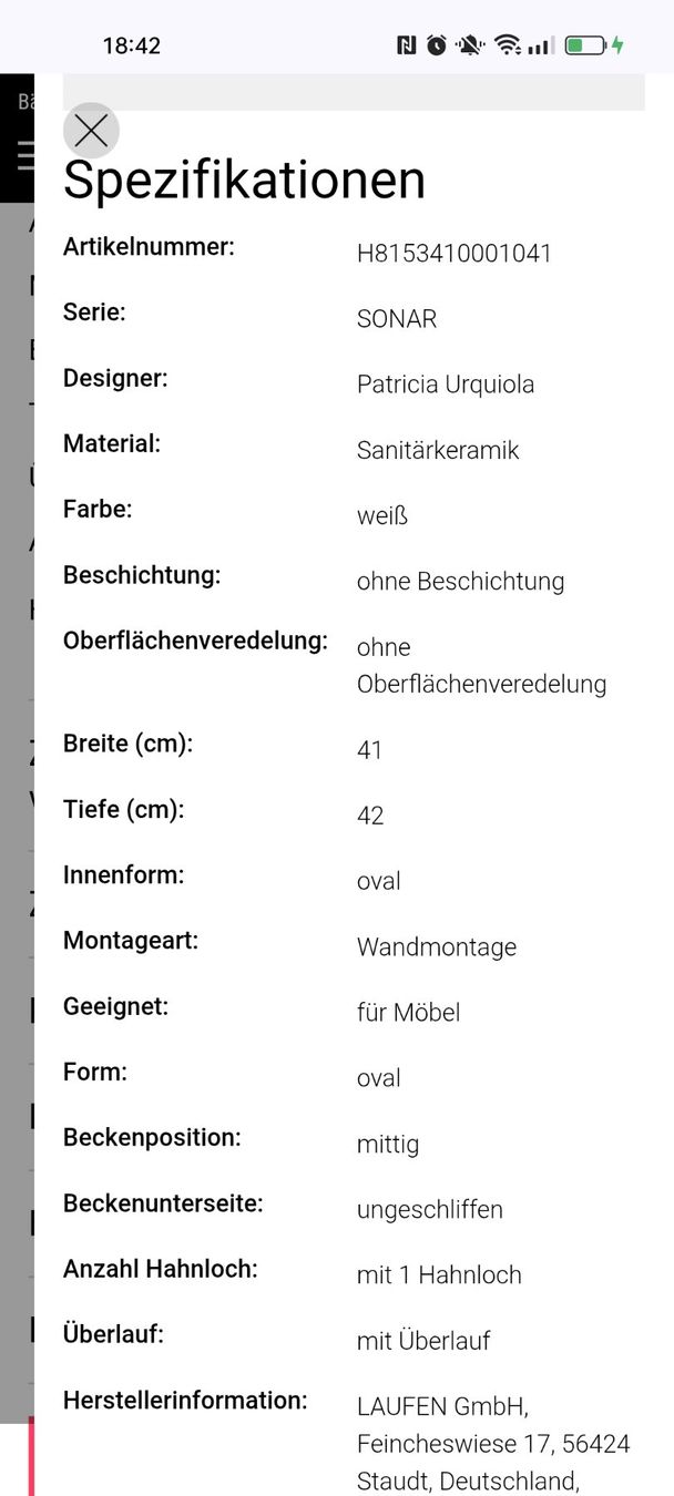 Laufen Lavabi & lavandini: Lavabo Laufen Sonar 41 – Nuovo e nell'imballaggio originale da Basel venduto da jun_cv62 1