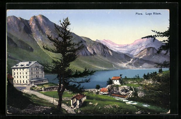 Cartoline postali: AK Piora, Lago Ritom mit Gebäuden – Usato da Berlin venduto da bartko-reher