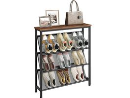 Schuhregal schmal, 4-stufige Schuhablage platzsparend