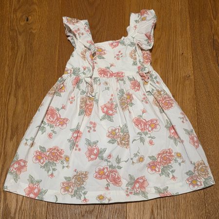 Mädchen kleid mit Blumenmuster weiss gr 92 h&m