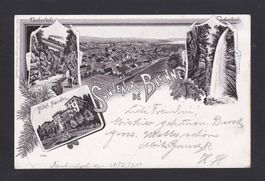 BIEL Taubenloch Bahn Hôtel Macolin, Litho1899