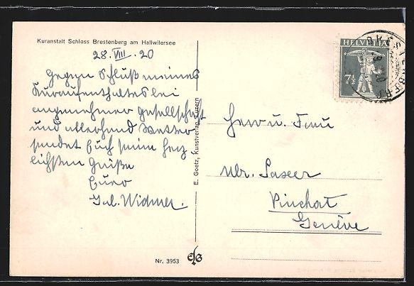 Cartoline postali: Brestenberg, Blick zur Kuranstalt Schlos – Usato da Berlin venduto da bartko-reher 1