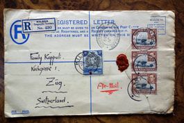 Briefmarken-Couvert aus der Mission in Afrika nach Zug 1939
