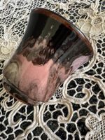Studio-Keramikvase mit Edelstein-Glasur – Rodonit-Look, 8 cm