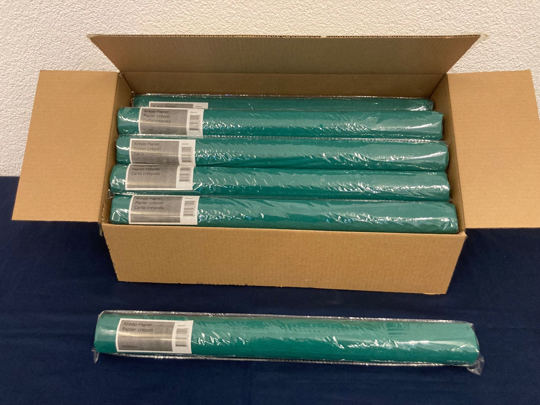 Floristen Krepppapier Gras-grün – 5 Rollen Wasserfest, 160 G/qm, Deutsche Markenware Für Bastler & Floristen