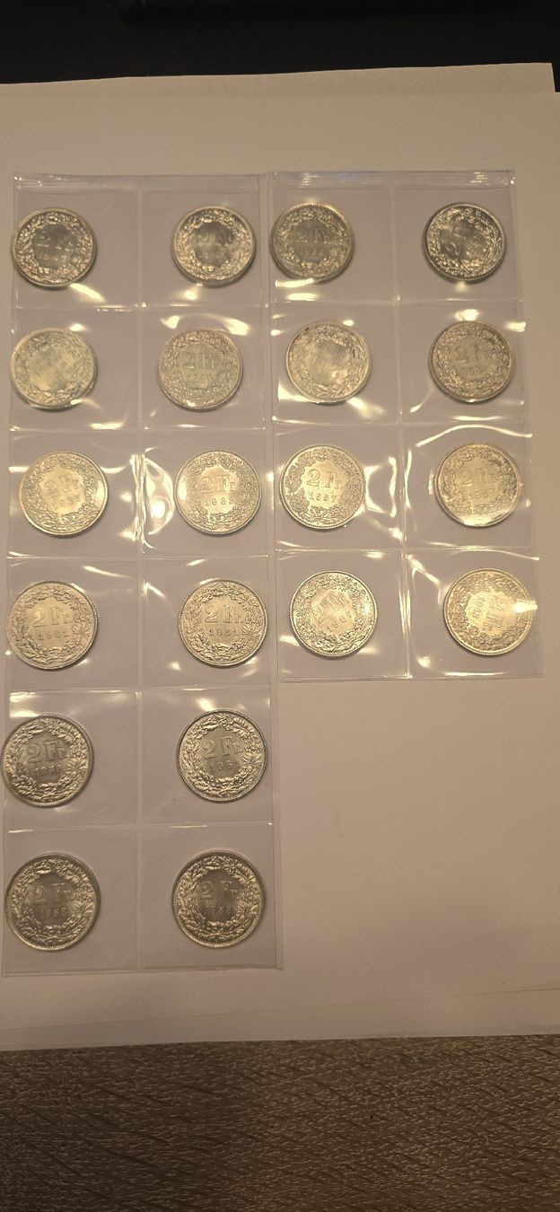 Toutes les monnaies: piece 20x 2chf 1943-1967 ab 1.- – Neuf (Voir description) à Fribourg par yan_z5fr