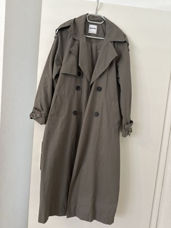 Trendiger Bershka Trenchcoat, Khaki, Grösse XS (oversized)