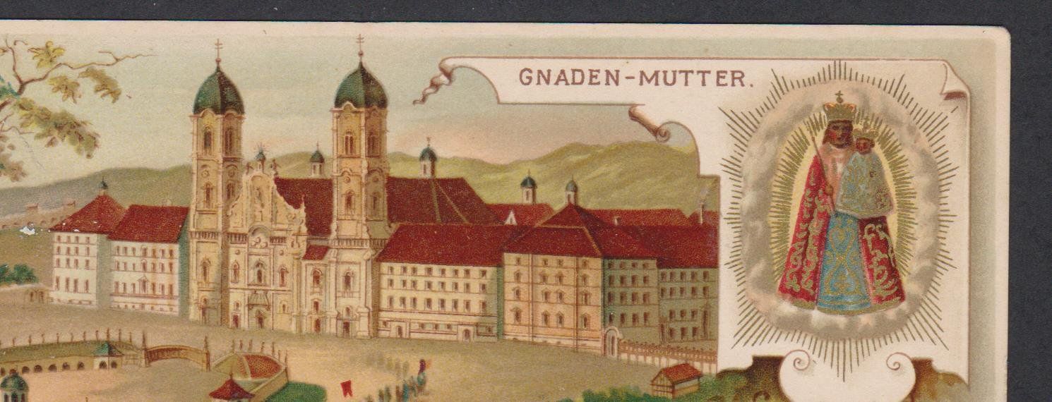 Cartoline postali: Einsiedeln    _    alte Ansichtskarte Litho von 1904 – Usato da Vitznau venduto da Ropaku 2