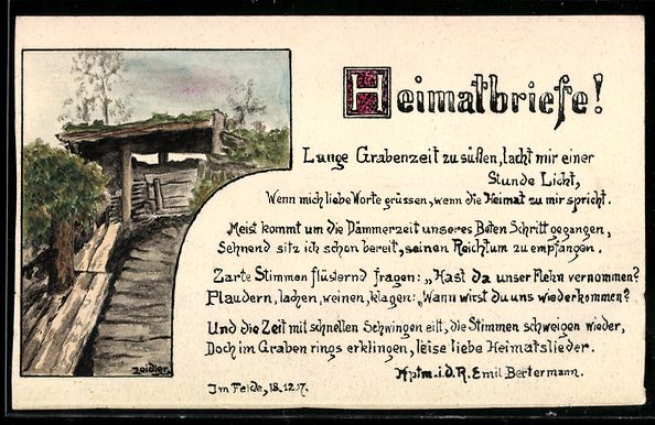 Cartoline postali: Künstler Handgemalt: Unterstand mit Tar – Usato da Berlin venduto da bartko-reher