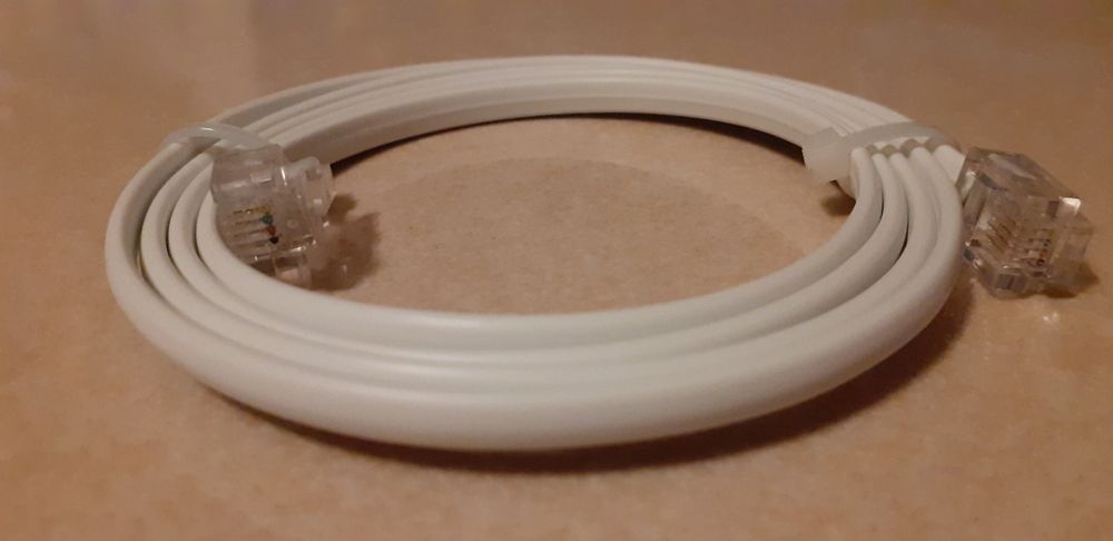 5 Meter Telefonkabel RJ11 auf RJ 11 6P4C weis (Neu und originalverpackt ...