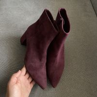 Högl Stiefeletten aus bordeauxrotem Wildleder, Gr.  5,5