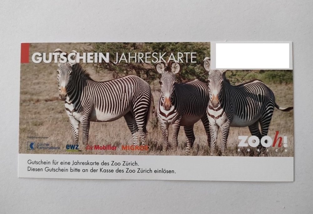 Jahreskarte Familie Zoo Zürich Gutschein (Wert Sfr. 230.) Kaufen auf