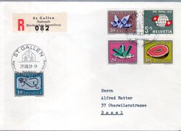 BELEG GELAUFEN ST. GALLEN SERIE PRO PATRIA 1959 - LU53