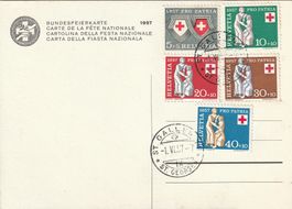 Bundesfeierkarte 1957 Zu. Nr. B81 - 85  1.Tag gestempelt