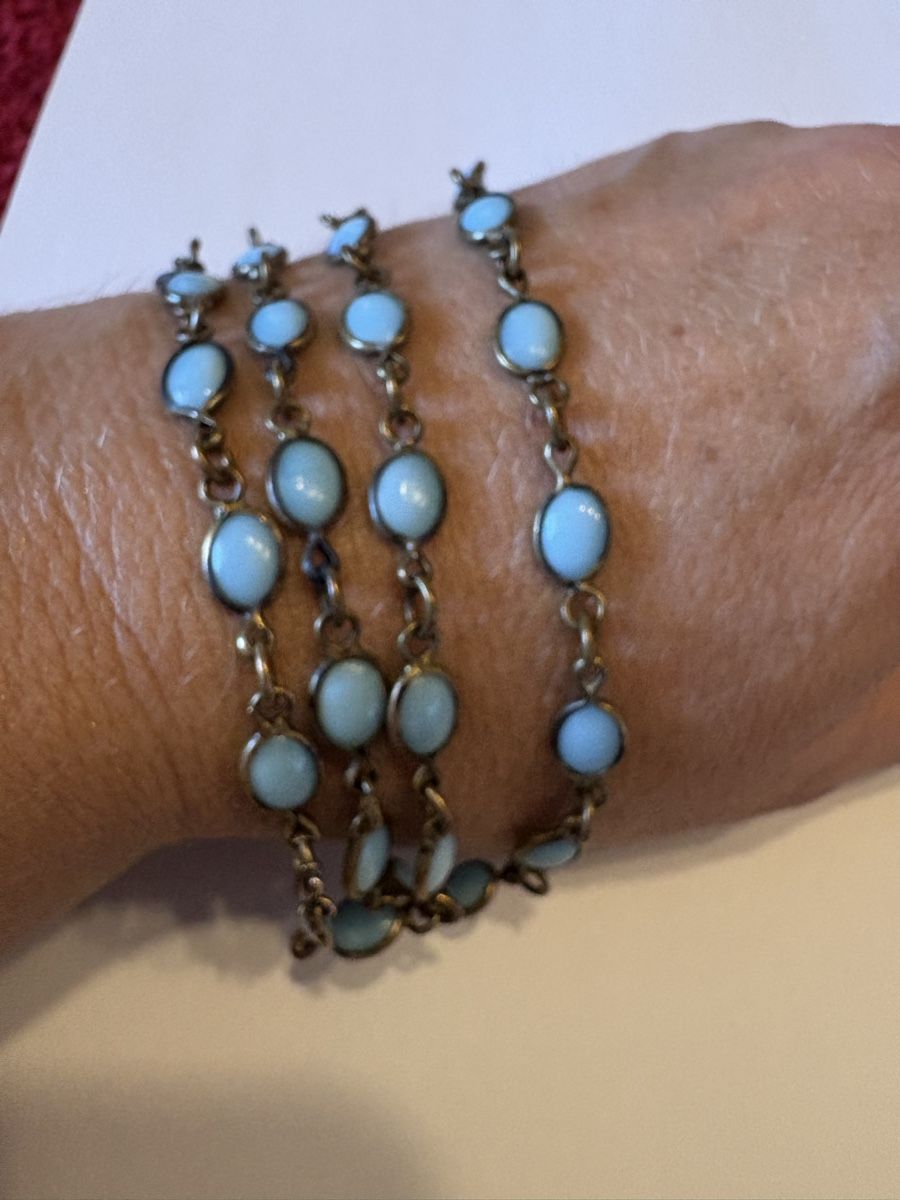 Colliers: Uralte Kette mit blaue steine  – D'occasion à Murten par Tzaugg 4