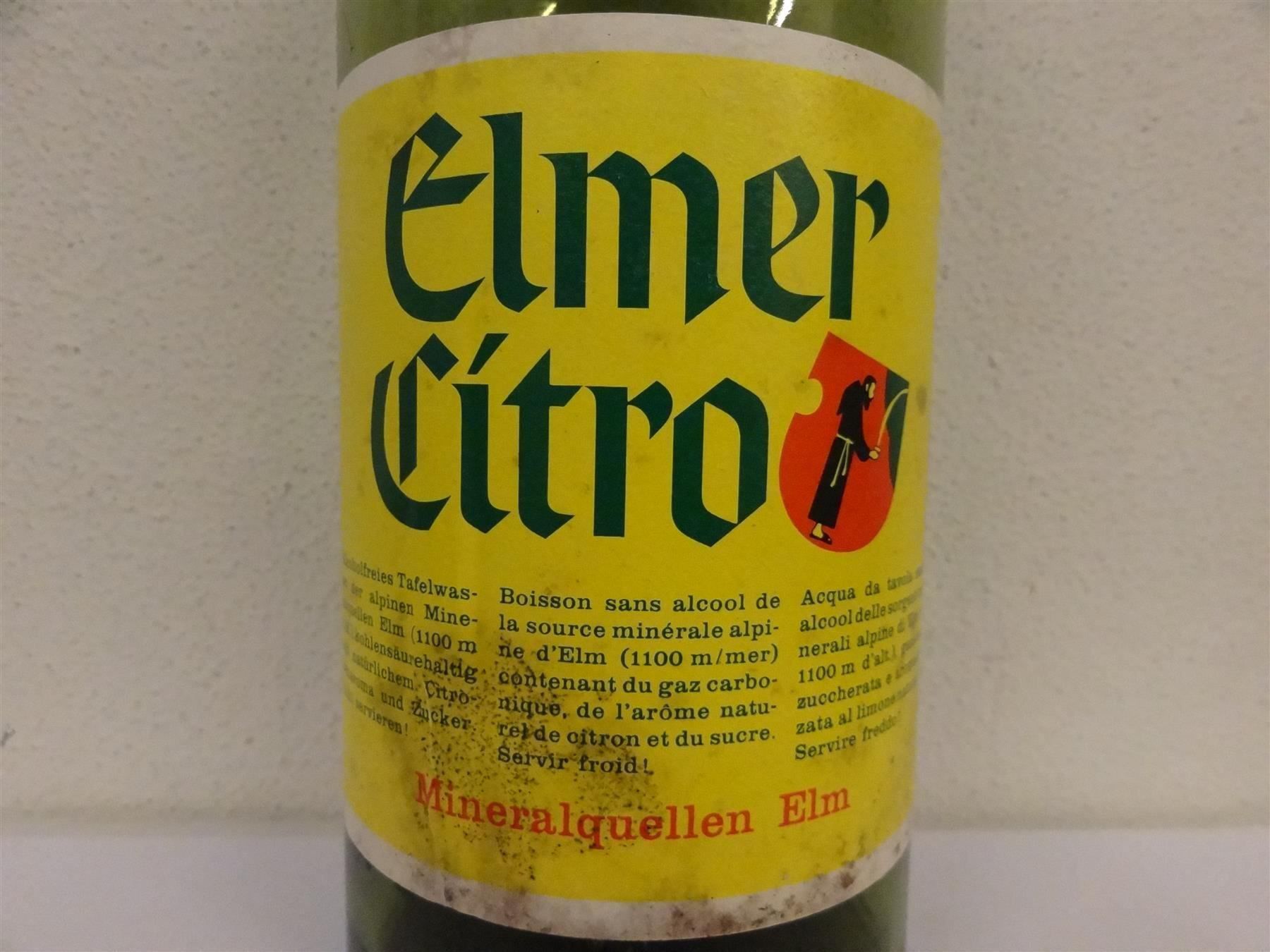 Bicchieri, Caraffe & Bottiglie: alte Flasche ELMER CITRO 1964 BÜLACH – Usato da Kerzers venduto da Flaschenposten 3