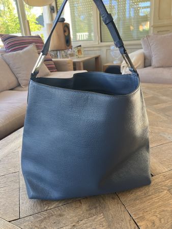 Lancel Handtasche Shopper Blau Leder Top Zustand!