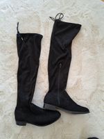 Schwarze Overknee Stiefel, Gr. 40, Only, leichter Stoff