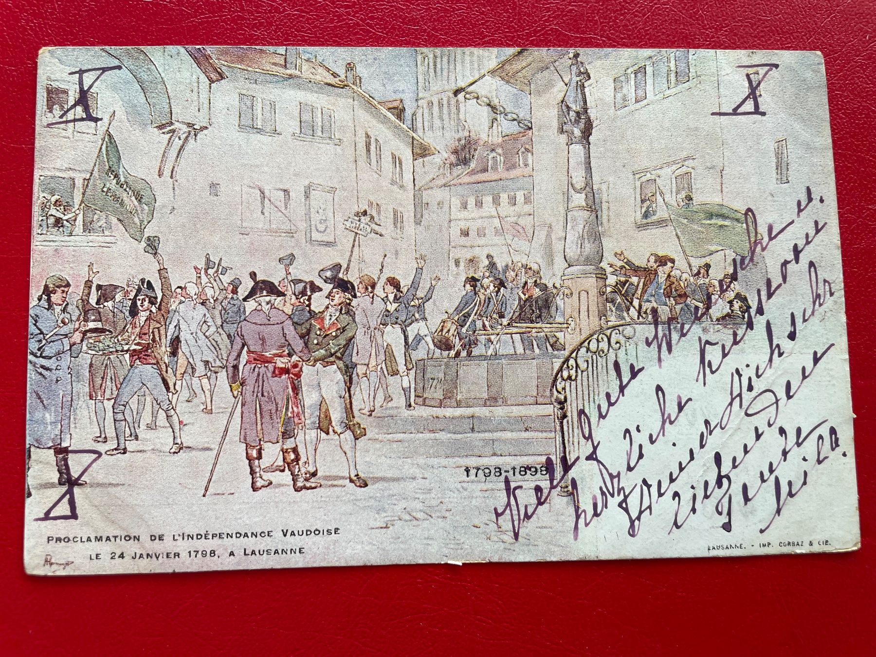 Cartoline postali: 1905 ; Proclamation de l'indèpendance Vaudoise 1898 – Usato da St-Légier-Chiésaz venduto da Theo006