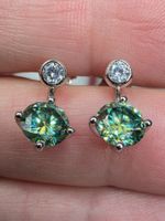 Boucles d'oreille argent avec moissanites 2 ct certifié GRA