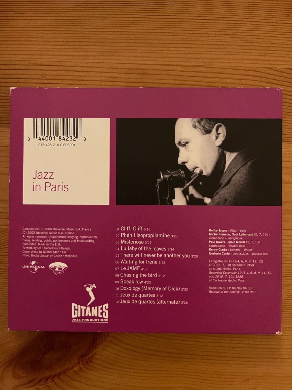 CDs: BOBBY JASPAR - JEUX DE QUARTES – D'occasion à Lausanne par sbar224 1