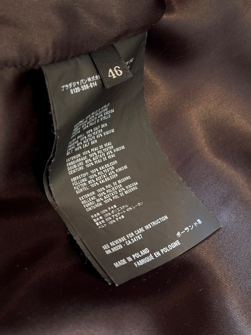 Prada Giacche: Prada Lederjacke Damen 46 (EU 42 / L) – Usato da Zürich venduto da jas_5mwh 6