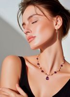 Collier Mimi Milano Or Rose, Perles et Améthystes
