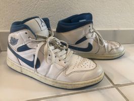 Jordan 1 Mid Sneakers Weiss Blau gebraucht grösse 41
