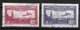 Frankreich 1930: Flugzeug über Marseille rot und blau
