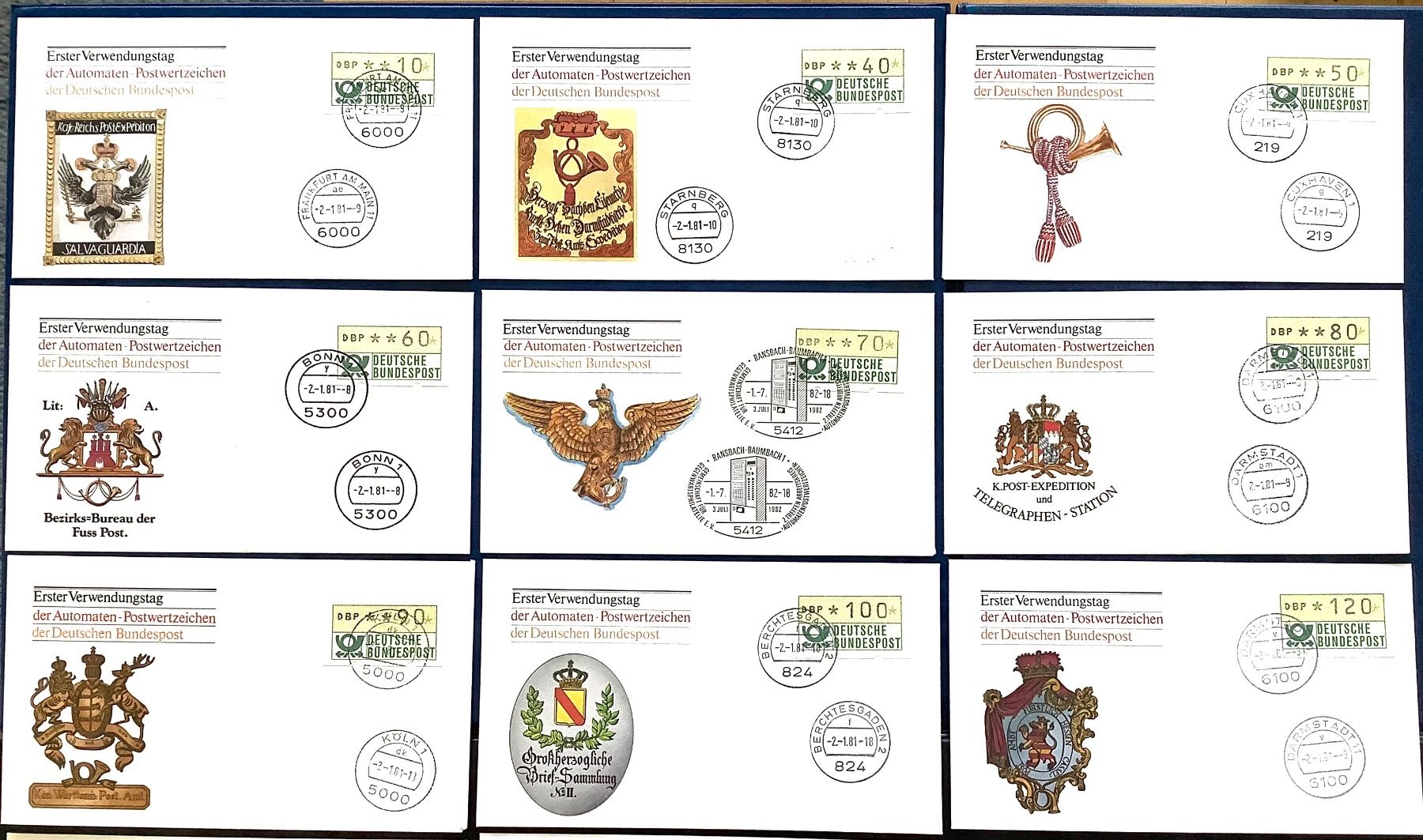 Alle Briefmarken: 1981 BRD / ATM - FDC Erster Verwendungstag der Bundespost – Neu (gemäss Beschreibung) aus Liestal von Skunk02 1