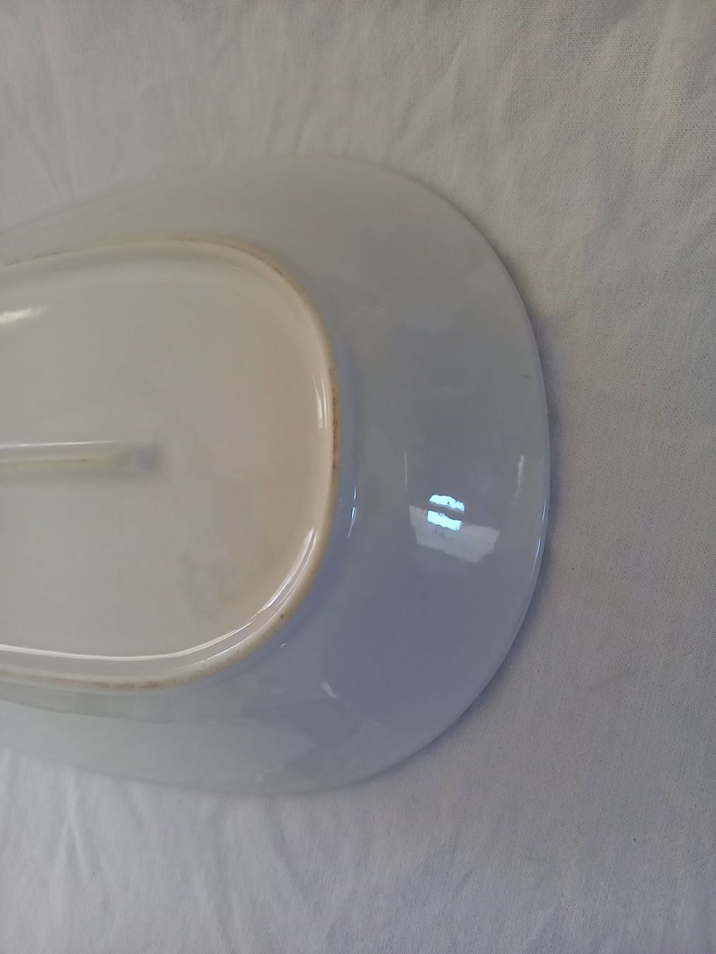 Rössler Piatti di portata: Plat ancien ovale jaune en porcelaine Rössler – Usato da Rossens FR venduto da Souris1 5