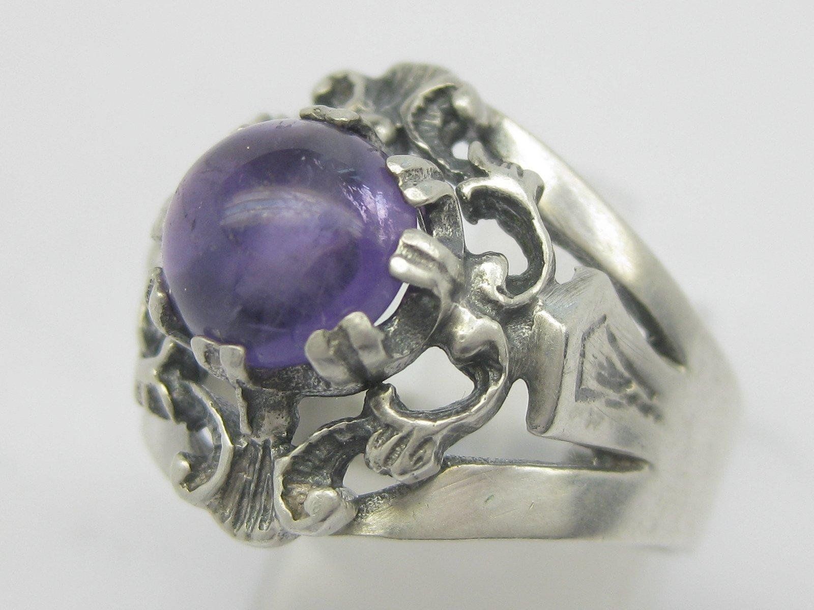 Anelli: Art Deco Ring Silber 835 Amethyst antik Gr. 60 – Usato da Ermatingen venduto da Decovin 2