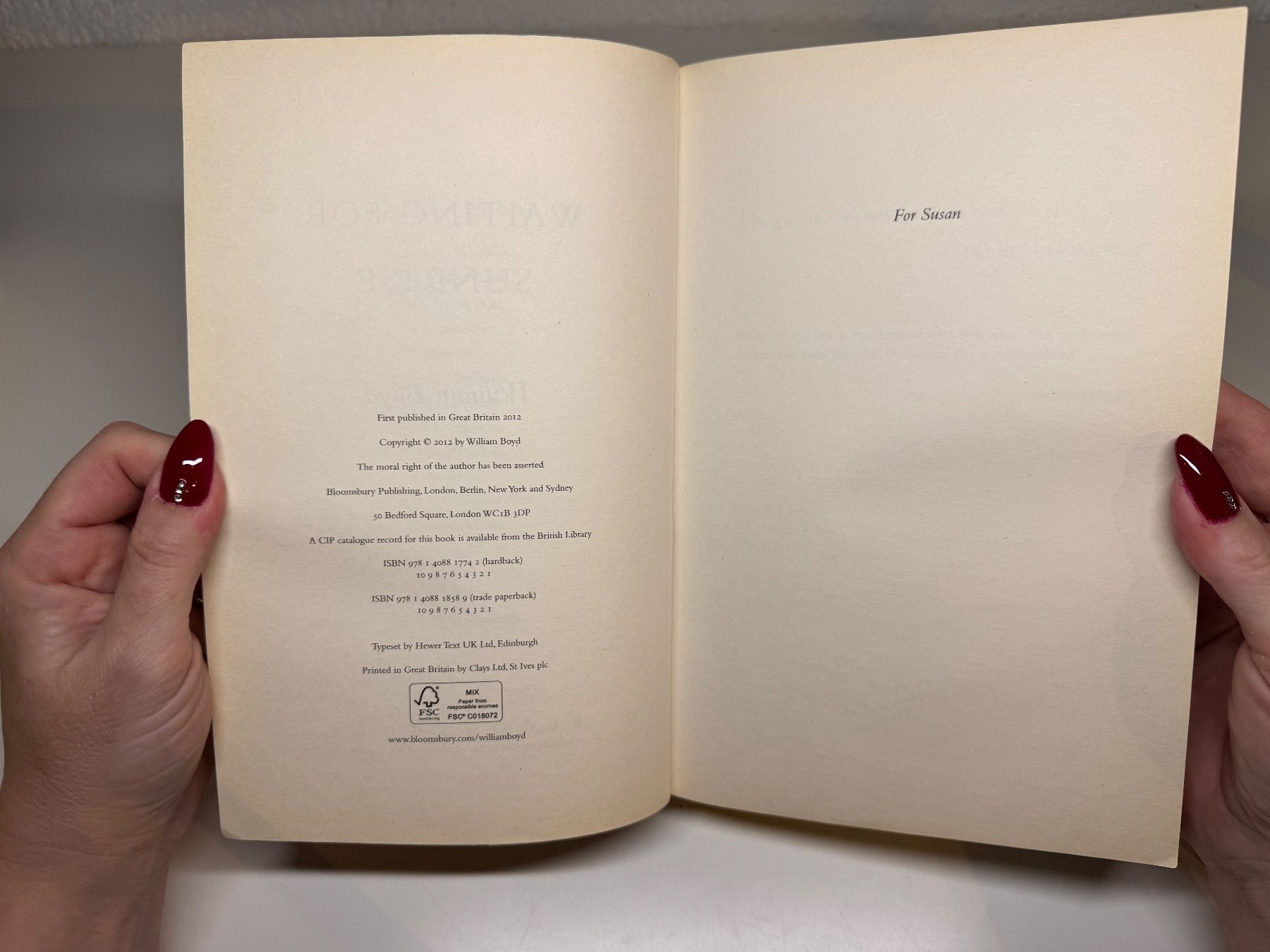 Libri: NOVEL: William Boyd, Waiting for Sunrise – Usato da Grosswangen venduto da English_books 3