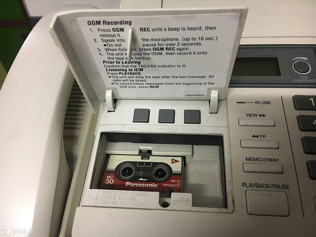 Panasonic Apparecchi Fax: Panasonic Kombigerät Fax Telefon Anrufbeantworter – Usato da Zürich venduto da Tivoli2 3