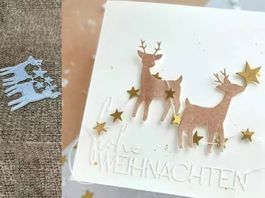 Stanzschablone Nr.1061, Reh 2er Set, Sterne, Weihnachten