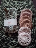 Sac à savon+disque démaquillant 100% coton fait main crochet