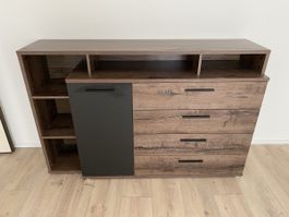 Kommode mit Türen und Schubladen Holzdekor neu