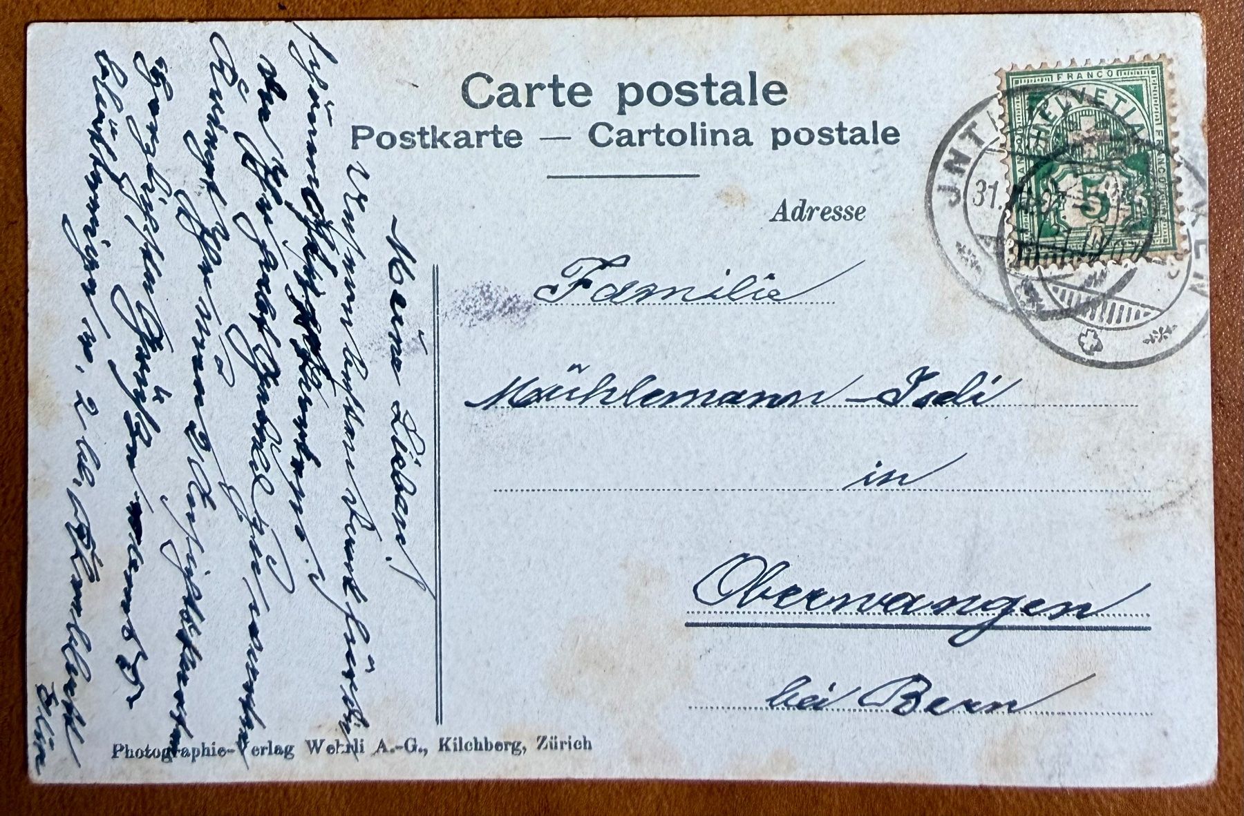 Cartoline postali: Interlaken - 1907 – Usato da Lutry venduto da Ediego 1