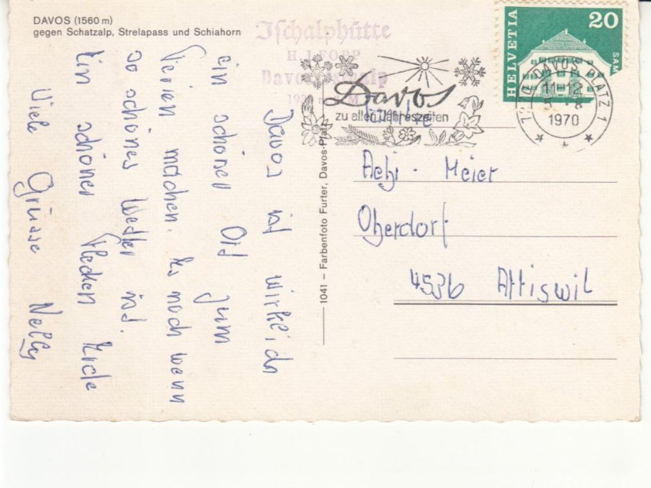 Cartoline postali: Davos 1970 – Usato da Bürglen TG venduto da StampGraf 1
