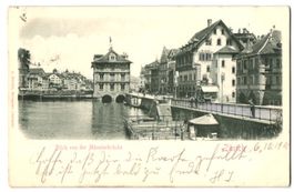 Relief-AK Zürich, Blick von der Münste