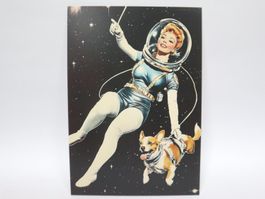 AK Science Fiction Pin-Up Postkarte