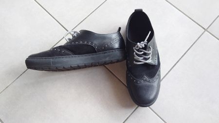 Geox, Halbschuh 39, Leder schwarz