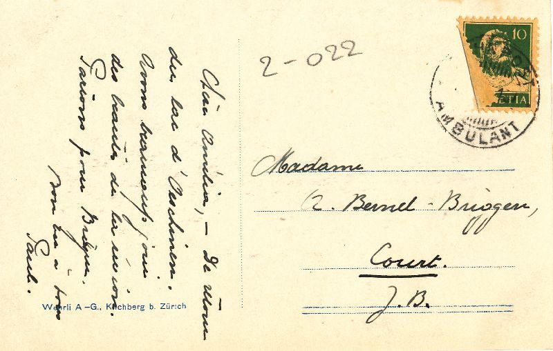 Cartoline postali: Kandersteg - gegen Gemmi + c1925 – Usato da Emmenbrücke venduto da teestube 1
