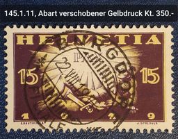 ST211) 145.1.11, Abart verschobener Gelbdruck Kt. 350.-