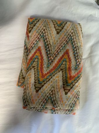 Scarf patterned chevron multi-coloured