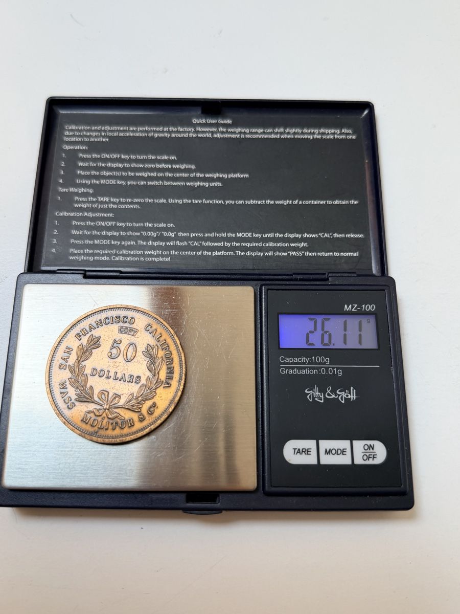 Alle Münzen: Copie 50 dollars Wass Molitor SF 1855 bronze – Gebraucht aus La Tour-de-Trème von Ahamaya 2