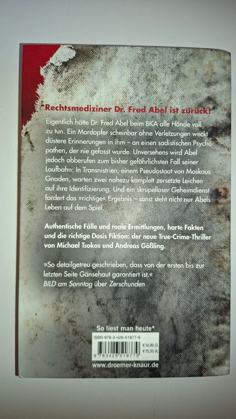 Libri: Michael Tsokos:  Zersetzt - True-Crime-Thriller – Usato da Dietikon venduto da Buchantiqdietikon 1